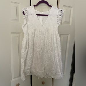 White Lace Dress with Shorts & Pockets